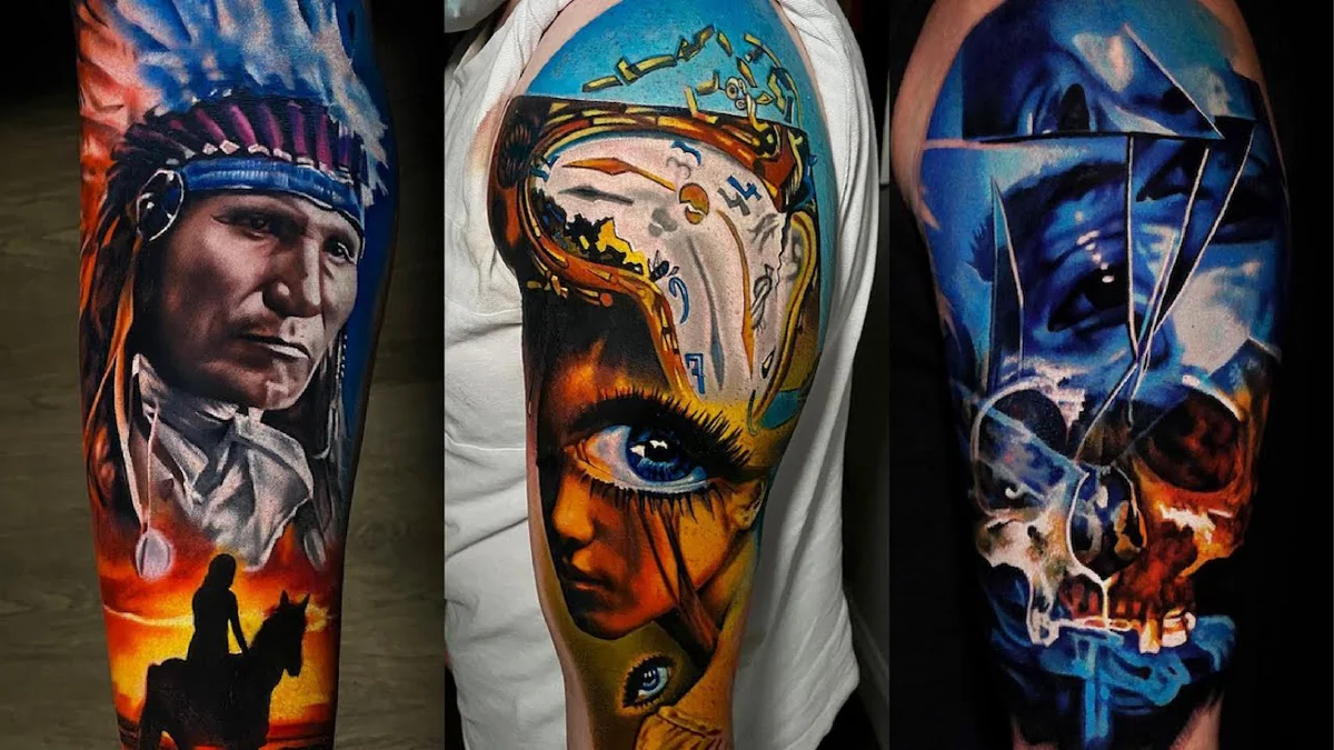 realism color tattoo design and idea
